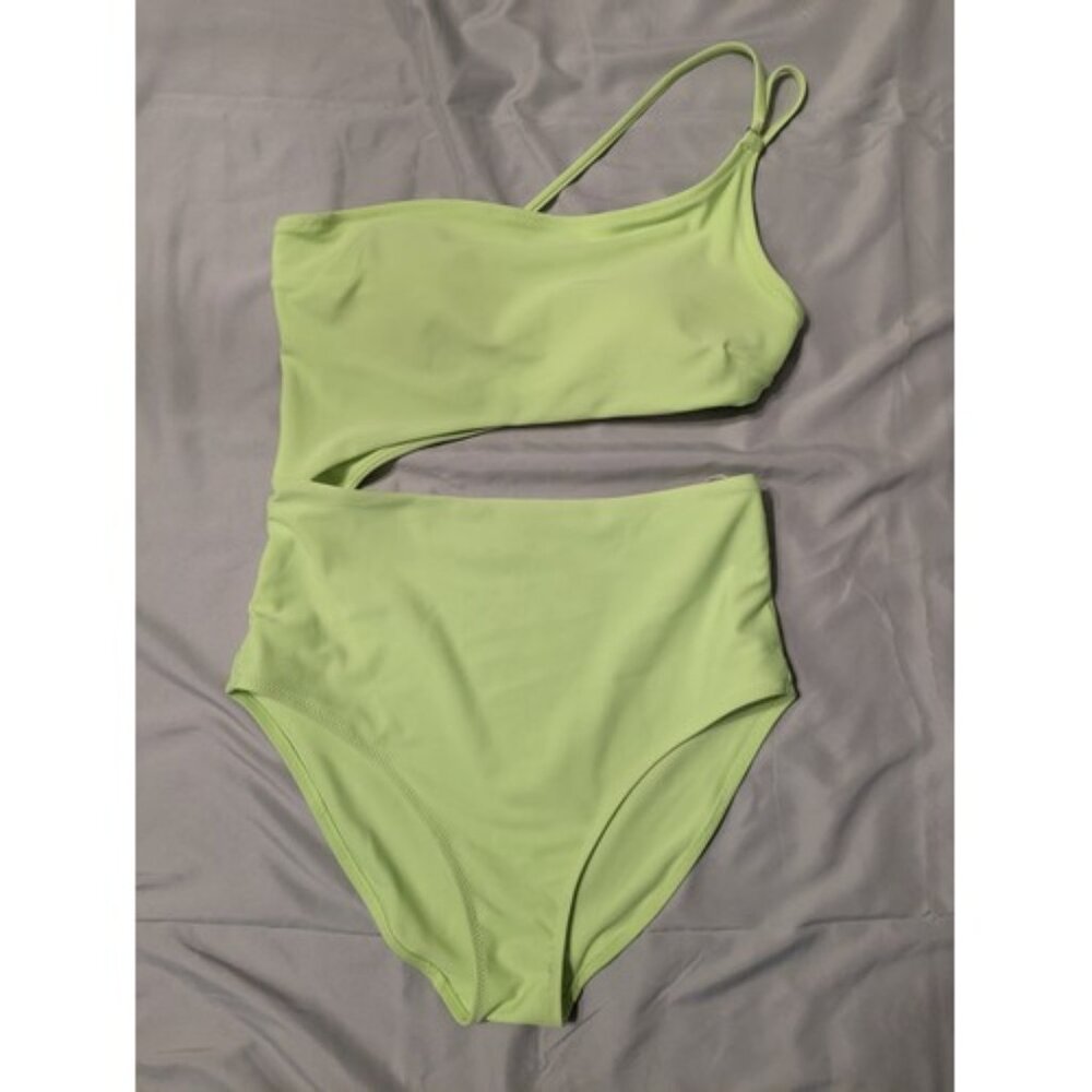 NEW Aerie Lime Green One-Shoulder Swimsuit Size Small